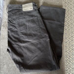 AG Adriano Goldschmied Men's Charcoal Straight Jeans